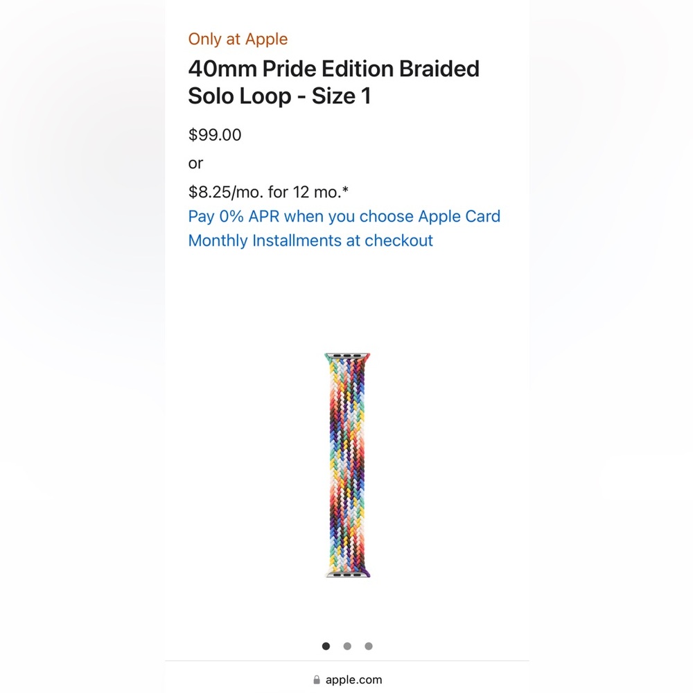 40mm Apple Pride Edition Braided
Solo Loop - Size 5